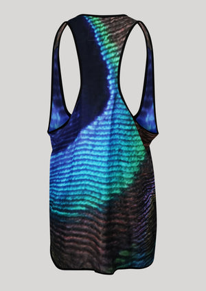 TANK TOP - SILKY CUPRO printed peacock - BERENIK