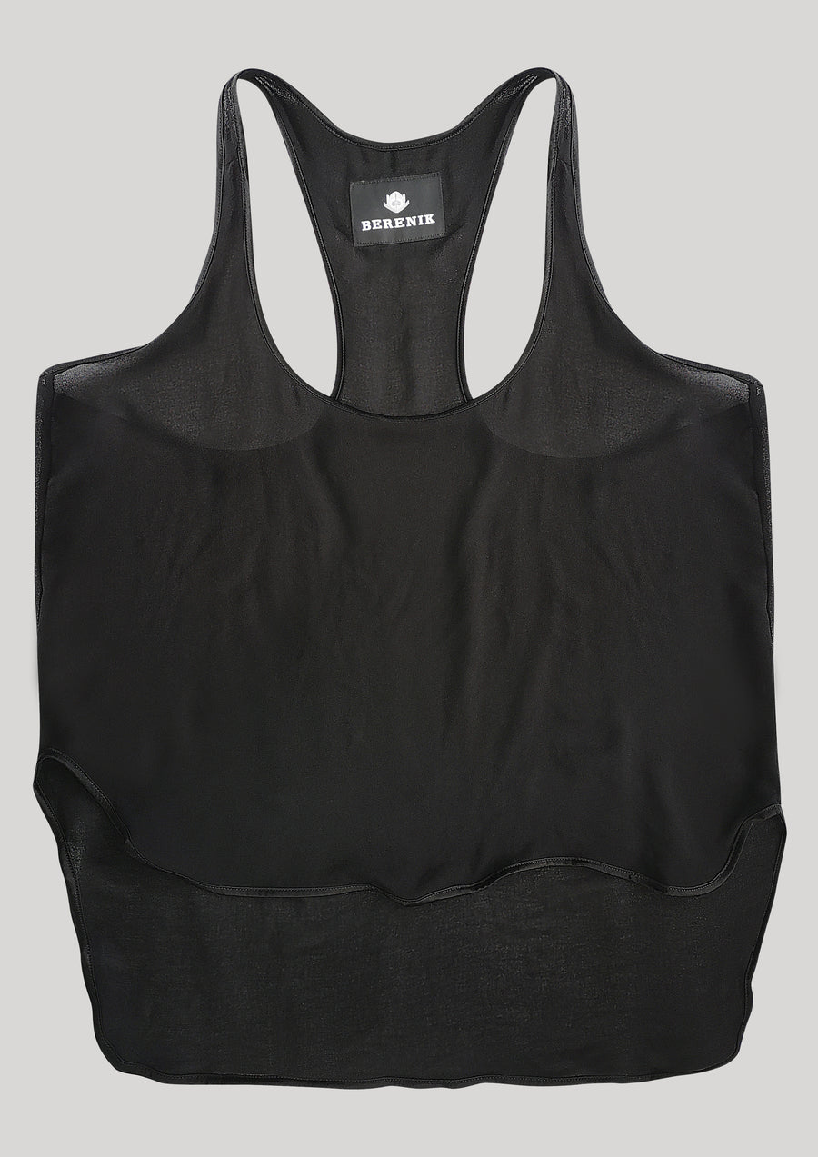 TANK TOP - VINTAGE GEORGETTE black - BERENIK