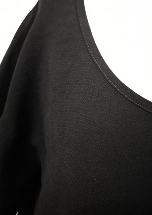 TOP LONG SLEEVES BLACK PLAIN ALL SEASON - VINTAGE CREPE black - BERENIK