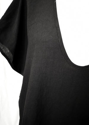 TOP SHORT SLEEVES WIDE - black matt - BERENIK
