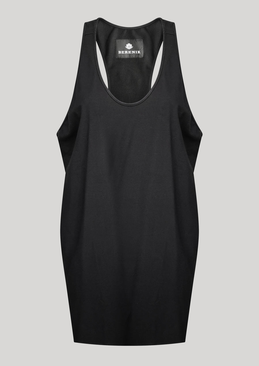 TANK TOP/DRESS - COTTON JERSEY black - BERENIK