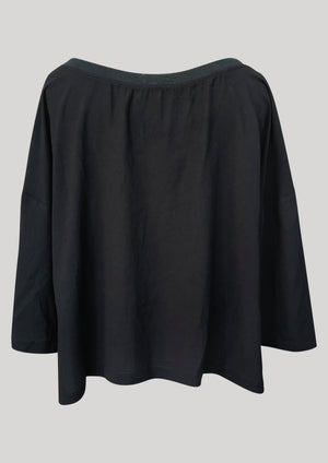 T-SHIRT FEMALE BLACK SHINY/MATT - BERENIK