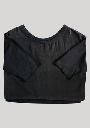 T-SHIRT FEMALE BLACK SHINY/MATT - BERENIK