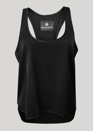 TANK TOP - HEAVY DRAPING black - BERENIK