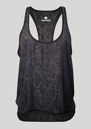 TANK TOP - JACQUARD SATIN black snake - BERENIK