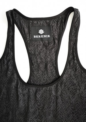 TANK TOP - JACQUARD SATIN black snake - BERENIK