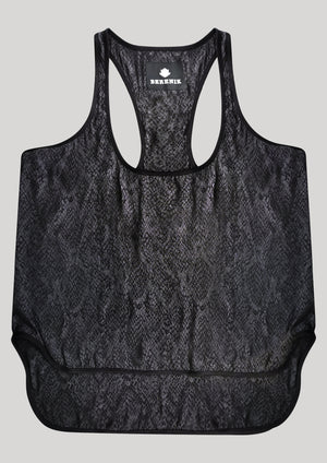 TANK TOP - JACQUARD SATIN black snake - BERENIK