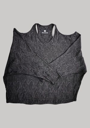 TOP CUT OUT - JACQUARD SATIN black snake - BERENIK