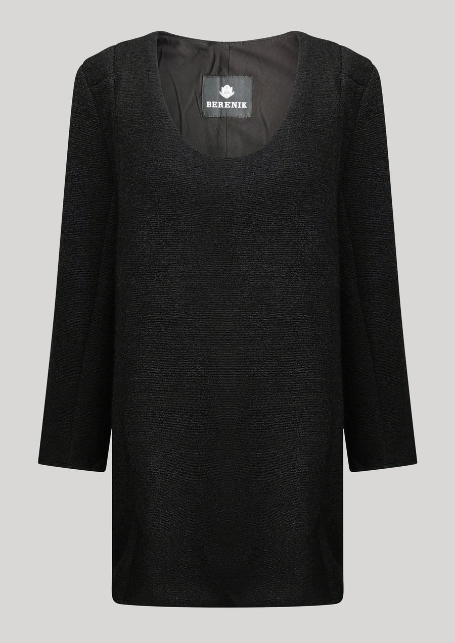 SWEATER/DRESS SIDE ZIP - WOOL BLEND black - BERENIK