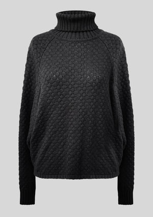 SWEATER TURTLENECK - KNIT PEARL black - BERENIK