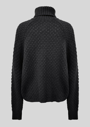 SWEATER TURTLENECK - KNIT PEARL black - BERENIK