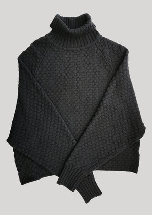SWEATER TURTLENECK - KNIT PEARL black - BERENIK