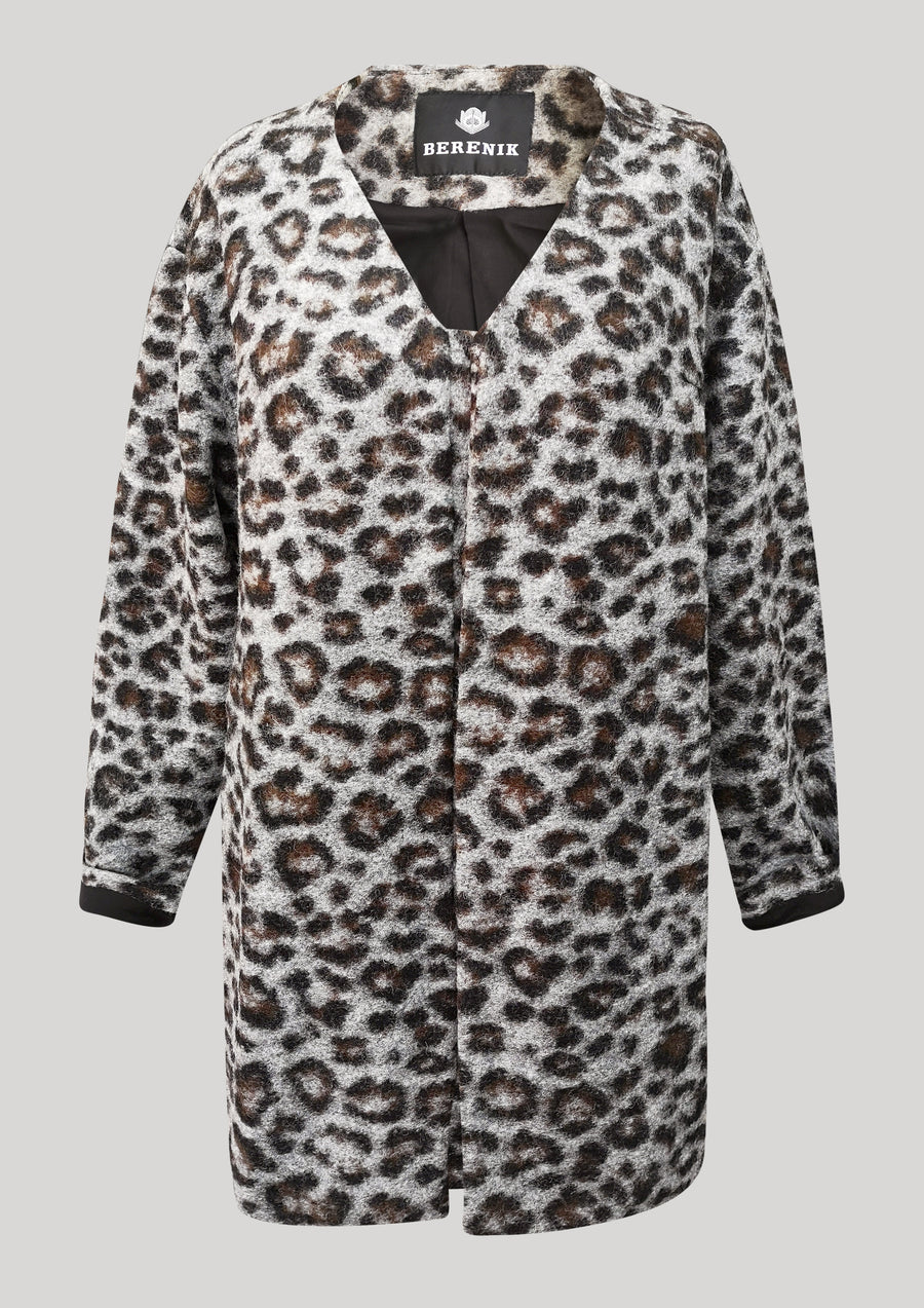 CARDIGAN - WOOL animal print - BERENIK