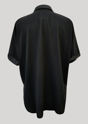 BLOUSE SHORT SLEEVES - THIN DRAPING black - BERENIK