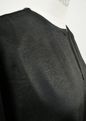 SHIRT ZIP OVERSIZED - TECH LACES STRETCH black - BERENIK