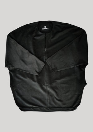 SHIRT ZIP OVERSIZED - TECH LACES STRETCH black - BERENIK