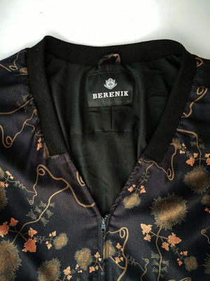 PILOT JACKET V NECK - RAYON print rust/black - BERENIK
