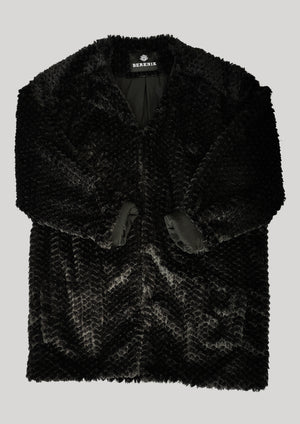 CARDIGAN - FAUX FUR black - BERENIK