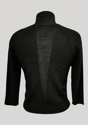 WINTER SHIRT TURTLENECK STRETCH - KNIT TRANSPARENT black - BERENIK