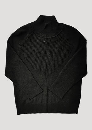 WINTER SHIRT TURTLENECK STRETCH - KNIT TRANSPARENT black - BERENIK