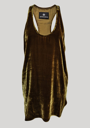 TANK TOP OVERSIZED - SILK VELVET gold - BERENIK