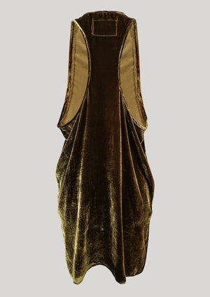 TANK TOP OVERSIZED - SILK VELVET gold - BERENIK