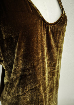 TANK TOP OVERSIZED - SILK VELVET gold - BERENIK