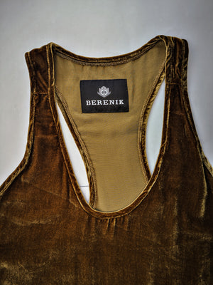 TANK TOP OVERSIZED - SILK VELVET gold - BERENIK