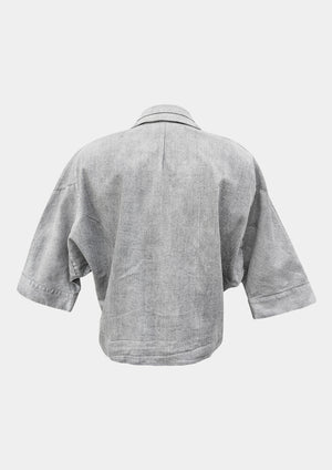 BLOUSE - SHORT SLEEVES - DENIM light grey washed - BERENIK