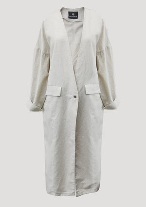 SUMMER COAT - NATURAL LINEN white - BERENIK