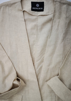 SUMMER COAT - NATURAL LINEN white - BERENIK