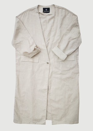 SUMMER COAT - NATURAL LINEN white - BERENIK