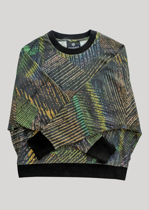 SWEATER OVERSIZED - COTTON JERSEY printed peacock - BERENIK
