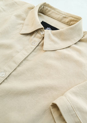BLOUSE SHORT SLEEVES - THIN DRAPING cream - BERENIK