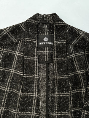 CARDIGAN - TWEED black/white - BERENIK