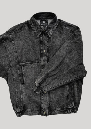 JACKET OVERSIZED - DENIM washed black - BERENIK