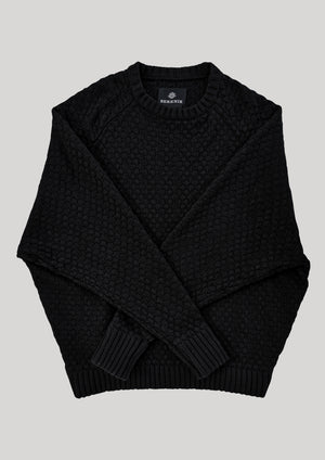 SWEATER OVERSIZE - KNIT PEARL black - BERENIK