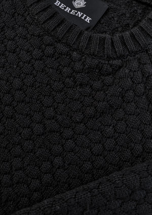SWEATER OVERSIZE - KNIT PEARL black - BERENIK