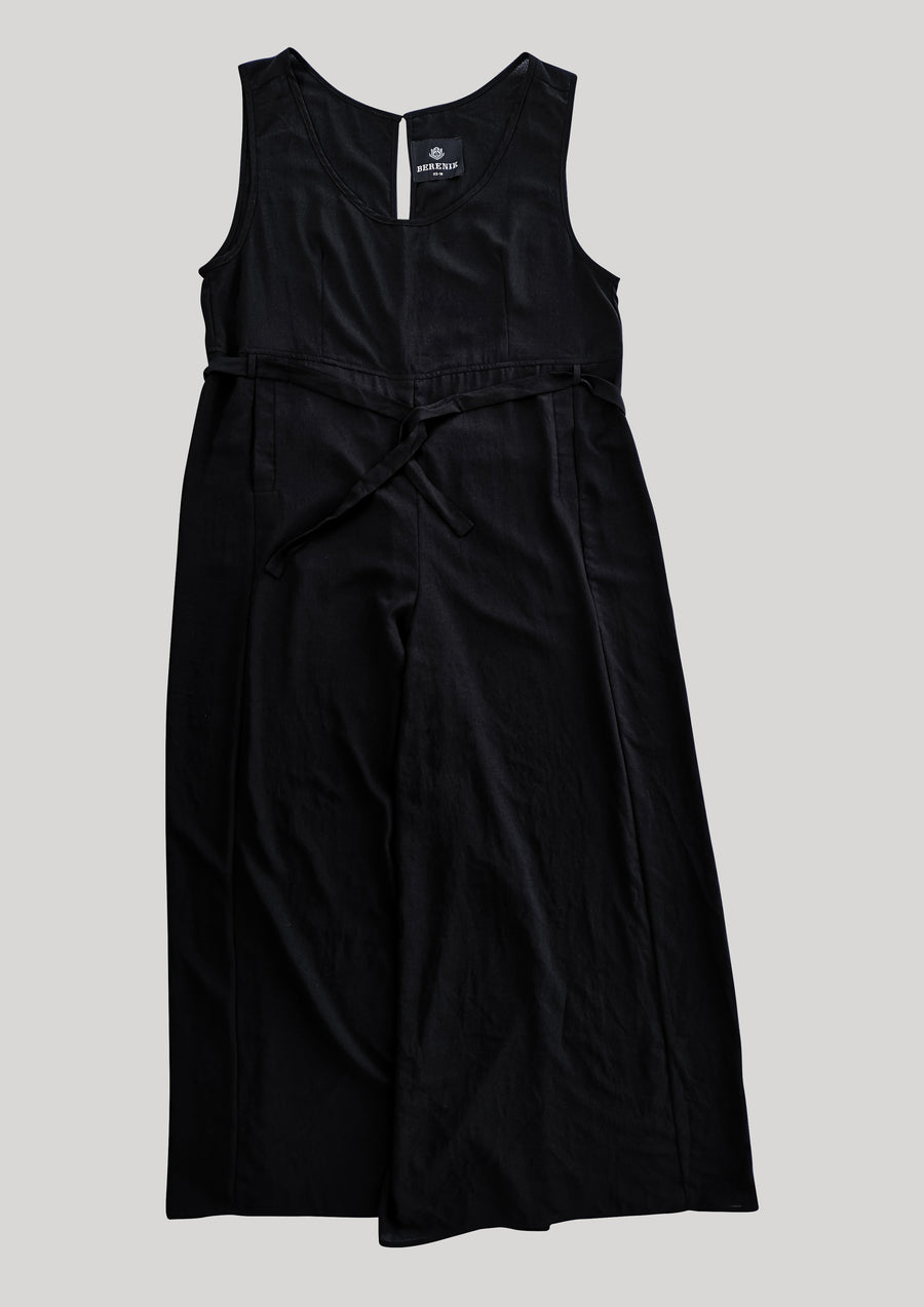 JUMPSUIT WIDE - black plain - BERENIK