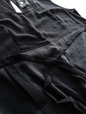JUMPSUIT WIDE - black shiny/matt/mesh - BERENIK