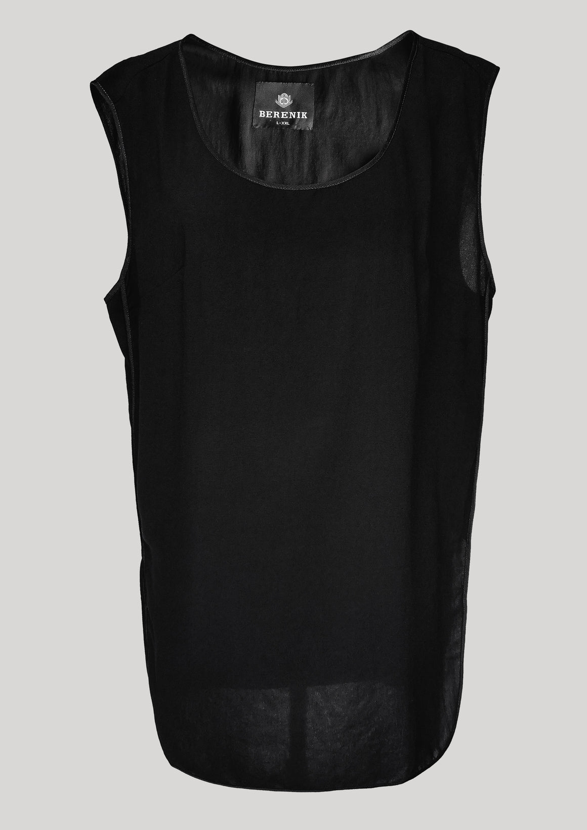 SHIRT SLEEVELESS black plain - BERENIK