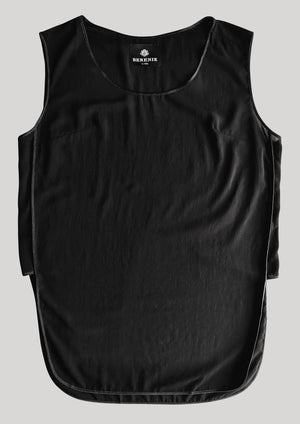 SHIRT SLEEVELESS black plain - BERENIK