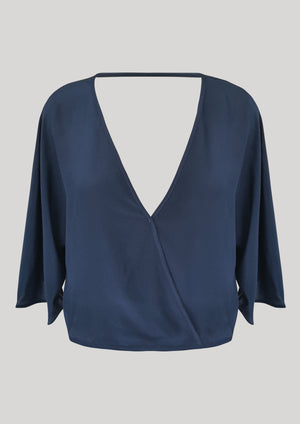 TOP DRAPING - SILK dark blue - BERENIK