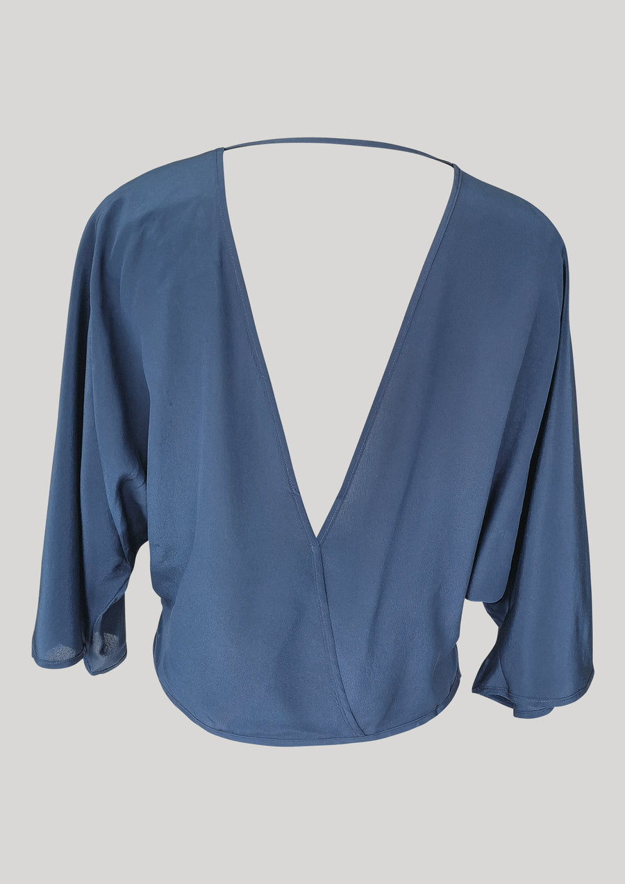 TOP DRAPING - SILK dark blue - BERENIK