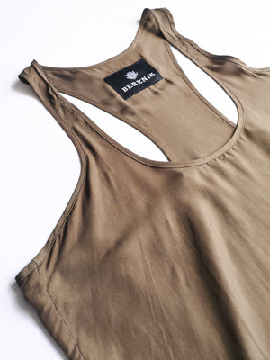 TANK TOP - SILKY CUPRO BIAS khaki - BERENIK