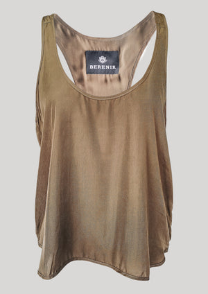 TANK TOP - SILKY CUPRO BIAS khaki - BERENIK