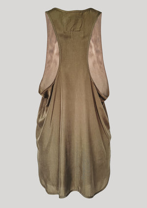 TANK TOP - SILKY CUPRO BIAS khaki - BERENIK