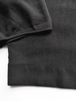 TOP SHORT - SLEEVES - black plain - BERENIK