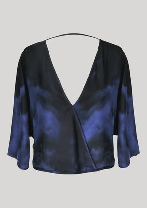 TOP DRAPING - blue printed - BERENIK