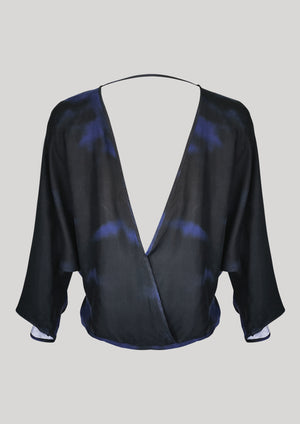 TOP DRAPING - blue printed - BERENIK